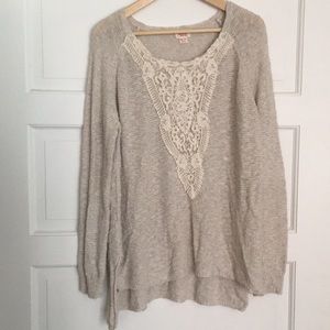 Mossimo knit sweater with lace detail